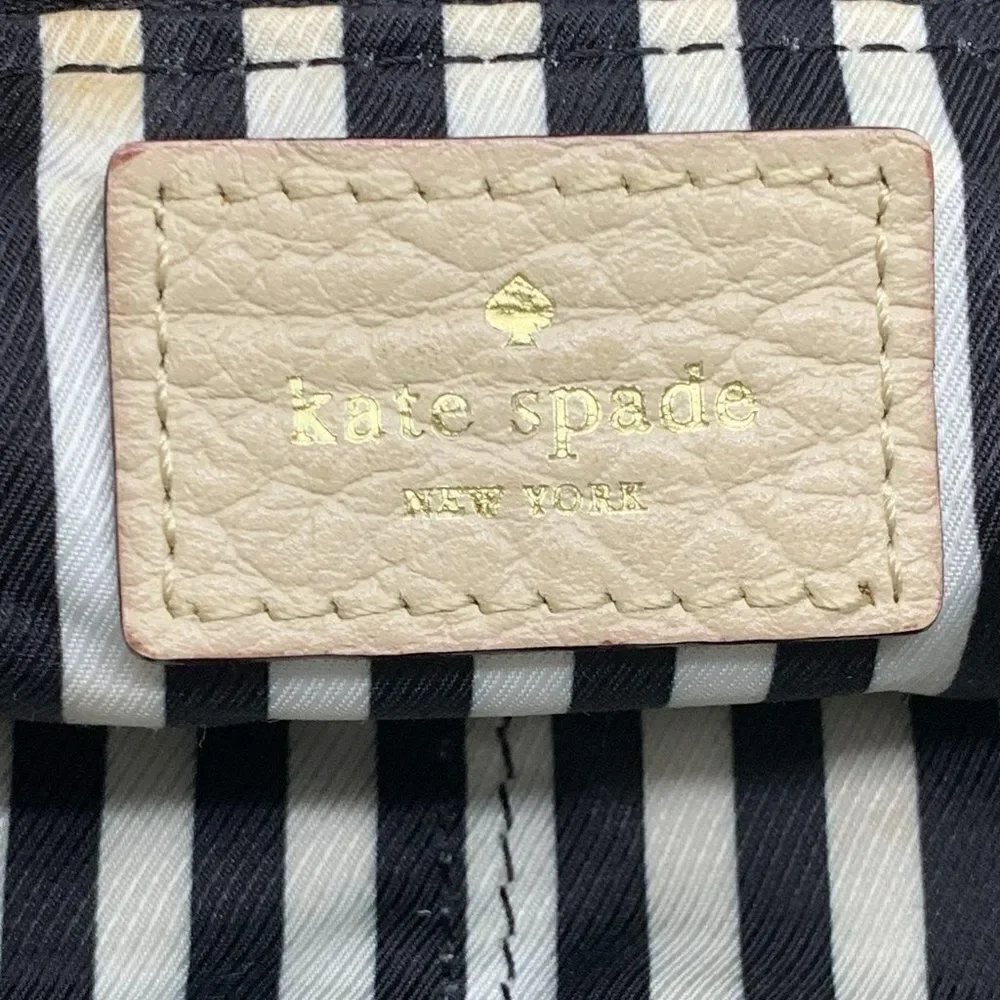 KATE Spade Crossbody Bag Black Beige Colorblock Pebble Leather Southport